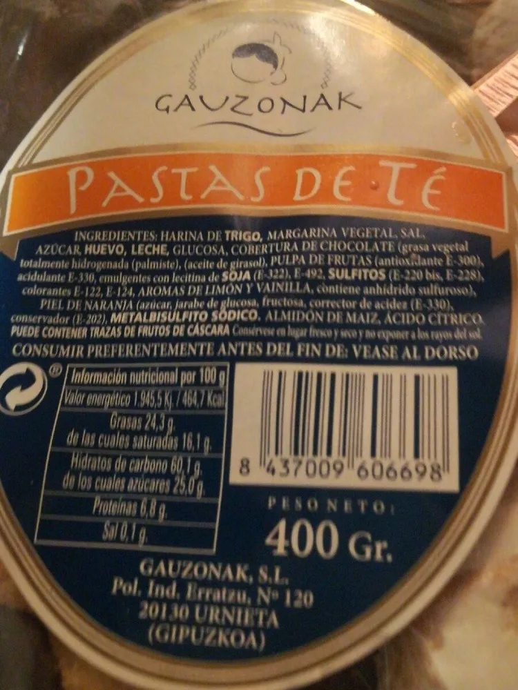 Pastas de té