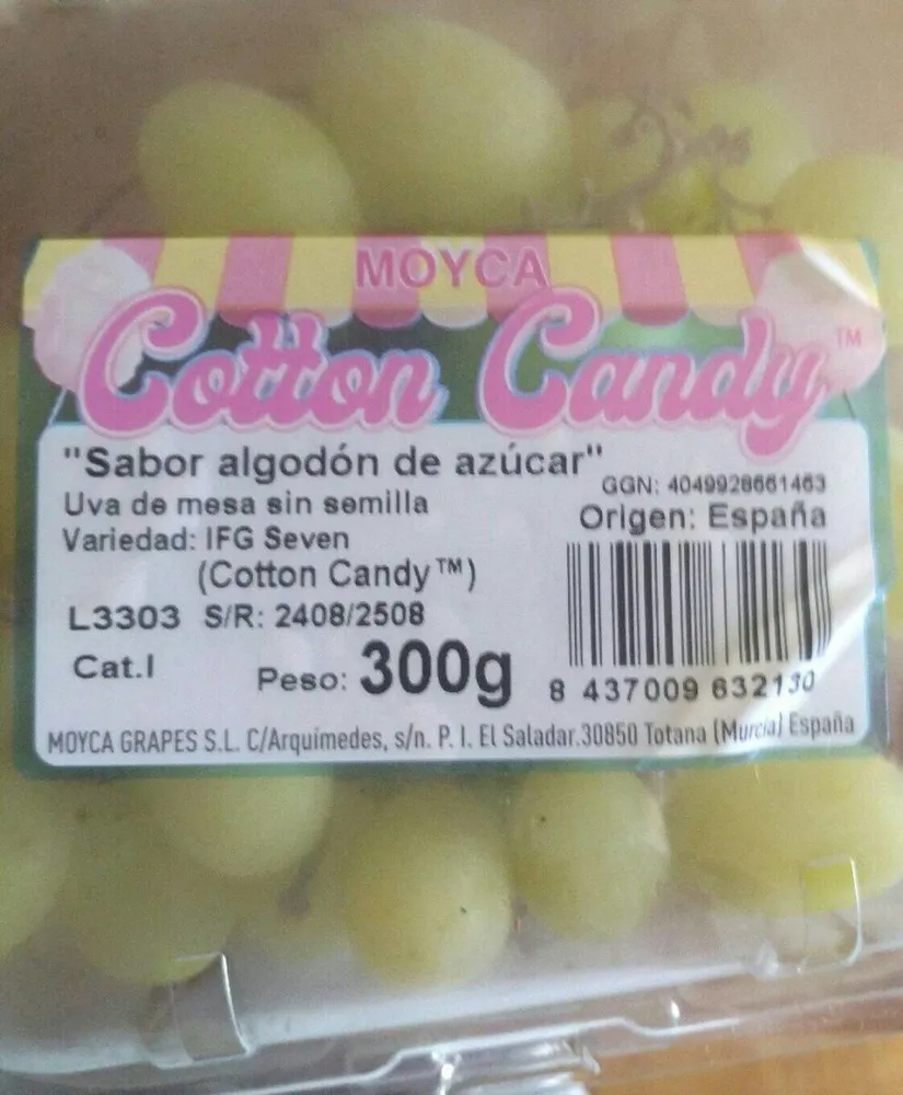 Uva sabor algodón de azucar
