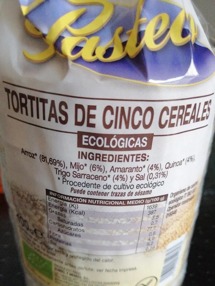 Tortitas de cinco cereales