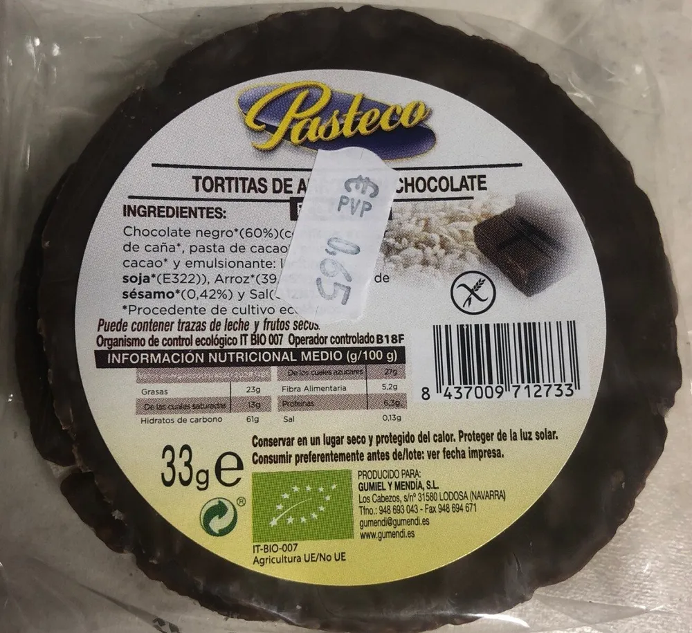 Tortitas de arroz y chocolate