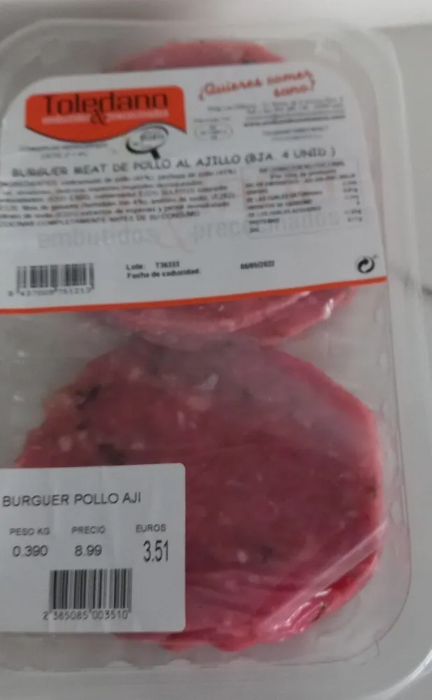Burguer Meat de pollo al ajillo