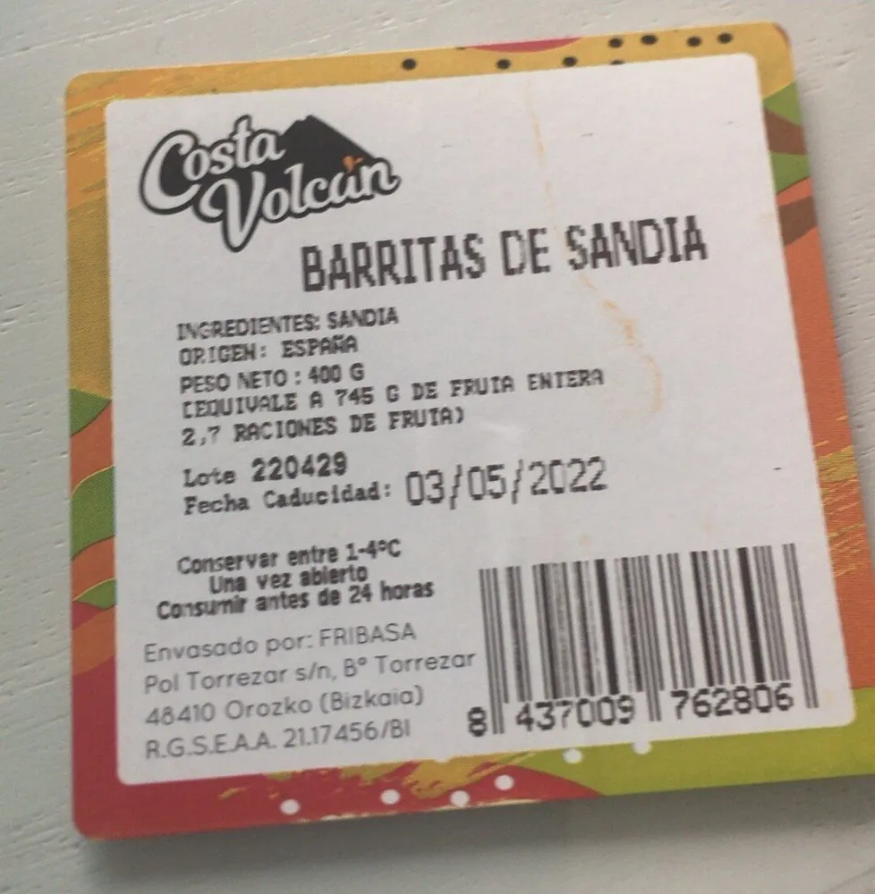 Barritas de sandía