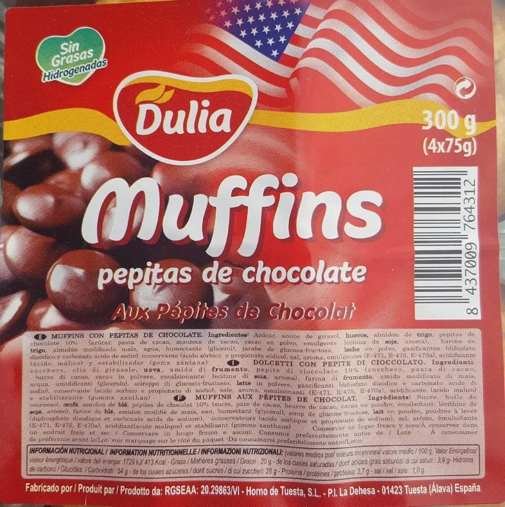 Muffins pépites de chocolat