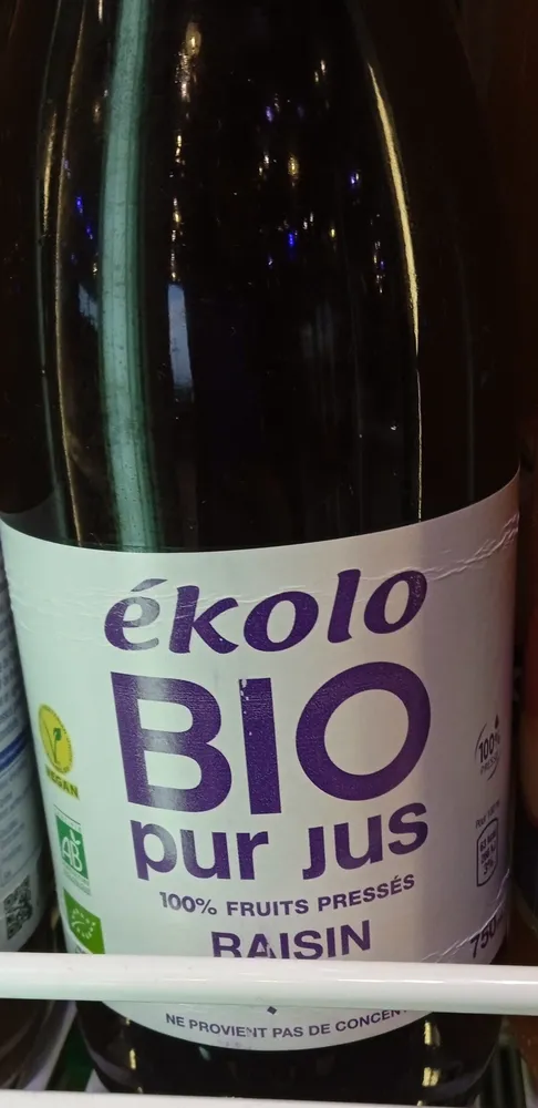 Ekolo BIO pur jus 100% Raisin