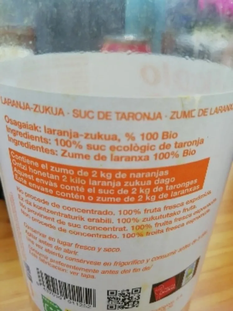 Taronja-zukua · Suc de taronja · Zume de laranxa
