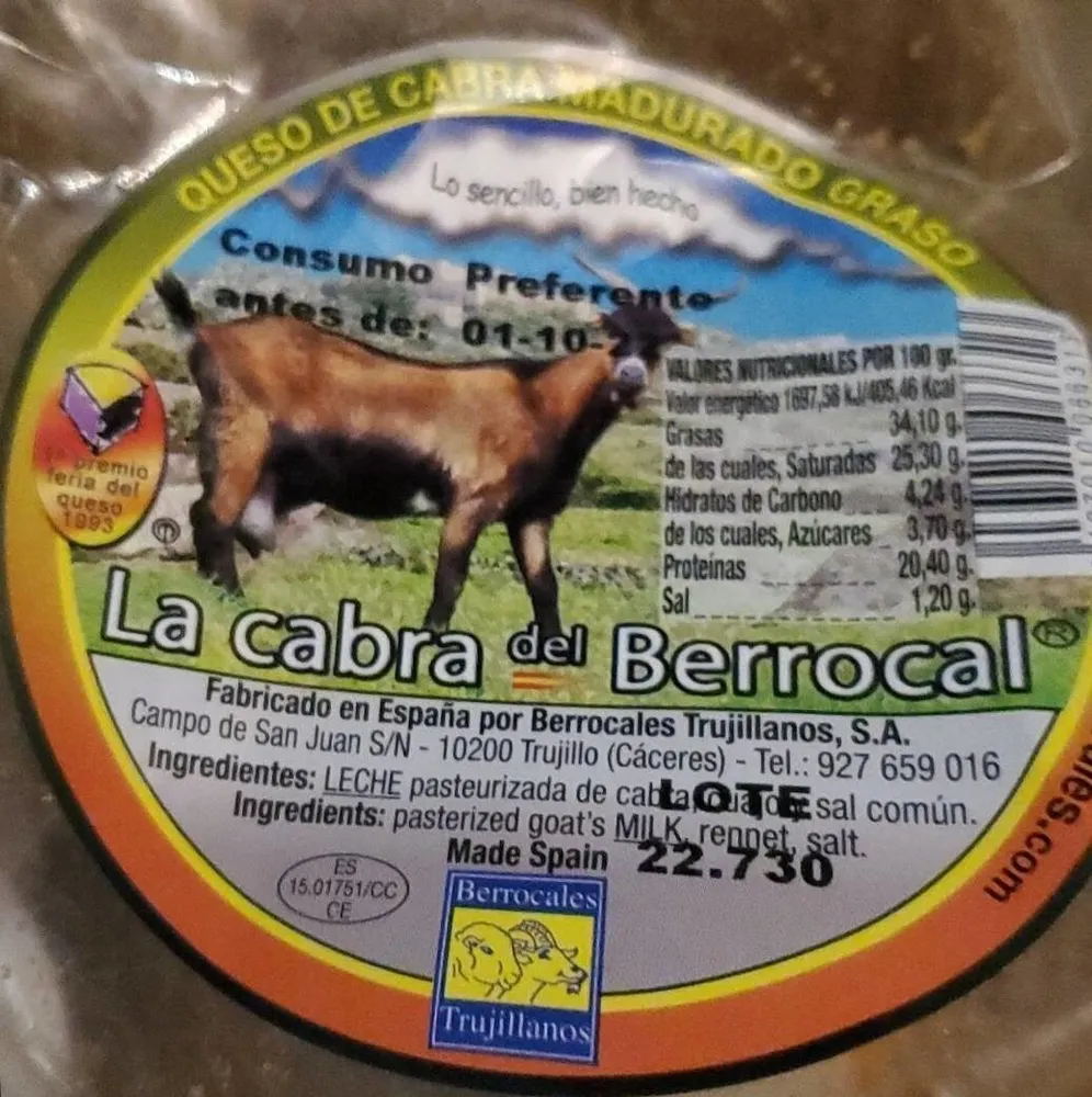 Queso de cabra madurado graso