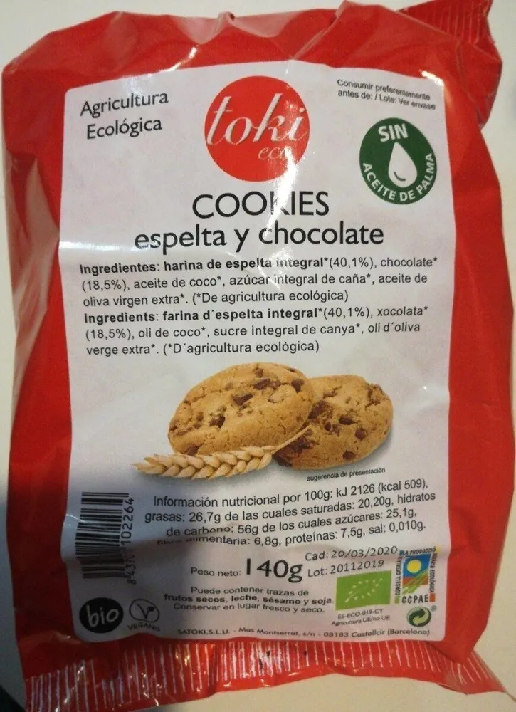 Cookies espelta y chocolate