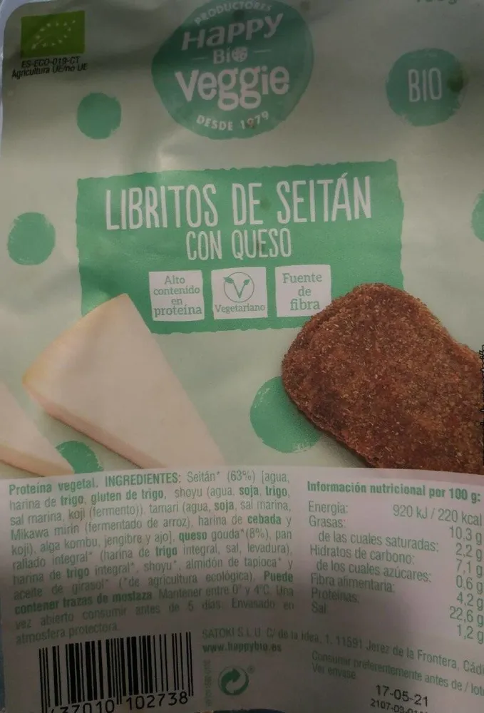 Libritos de seitán con queso