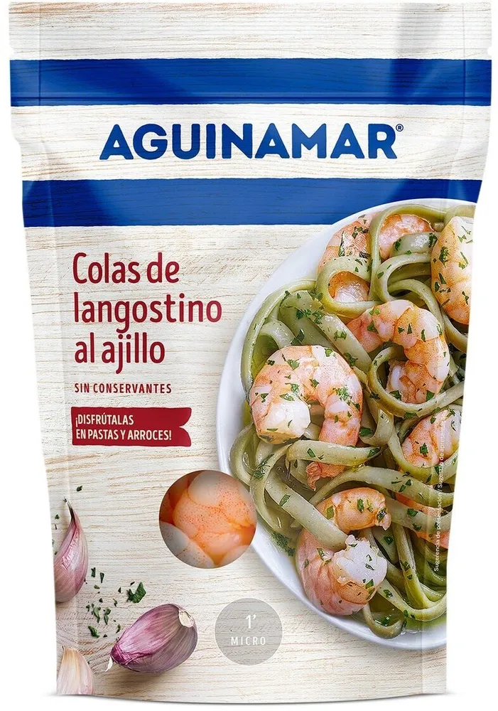 Colas de langostino al ajillo