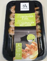 Brochettes de crevettes a l'ail