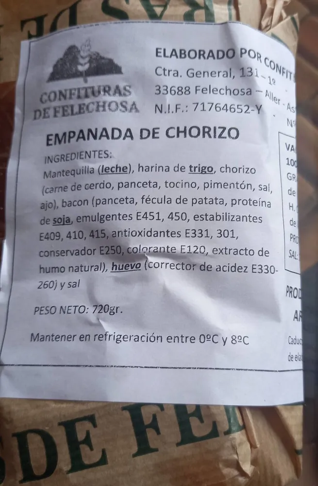 Empanada de chorizo