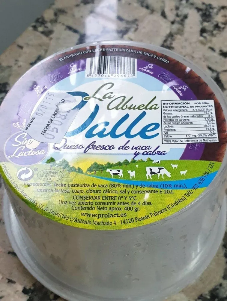 Queso fresco de vaca y cabra