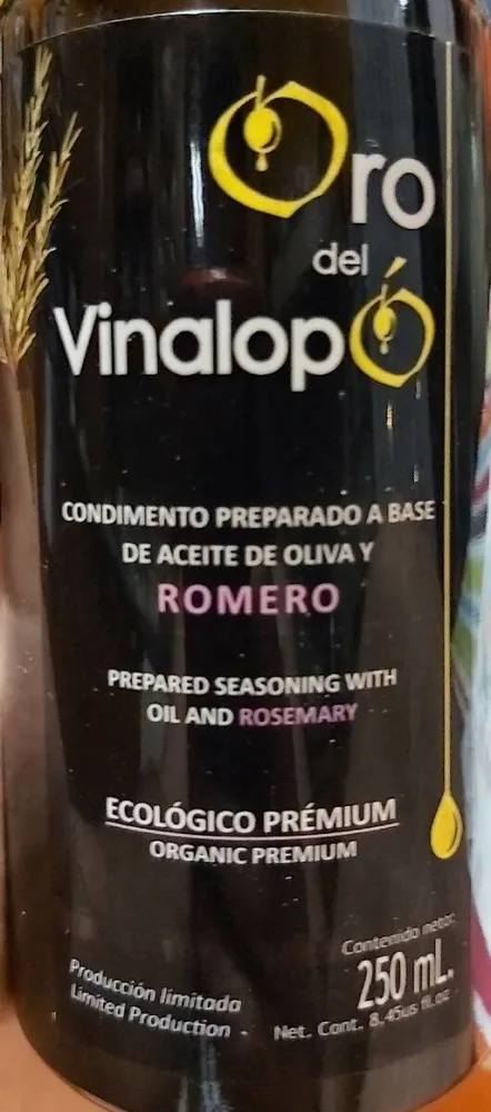Condimento preparado a base de aceite de oliva y romero