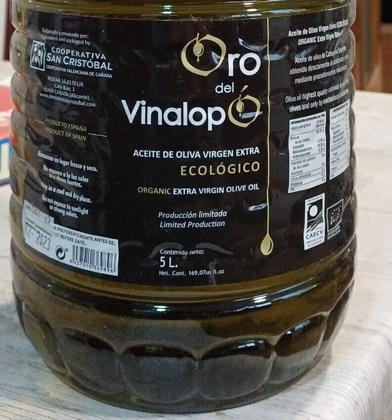 Aceite de oliva virgen extra ecológico