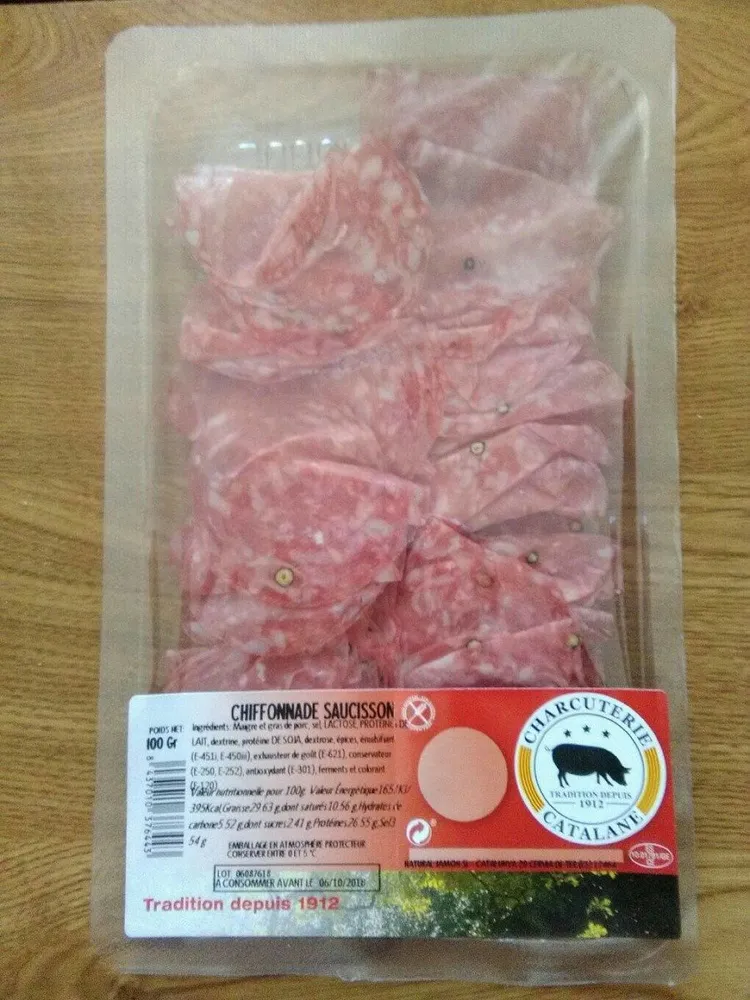 Chiffonnade de saucisson