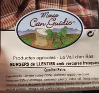 Burgers de llenties amb verdures fresques