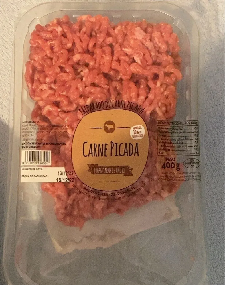 Preparado de carne picada