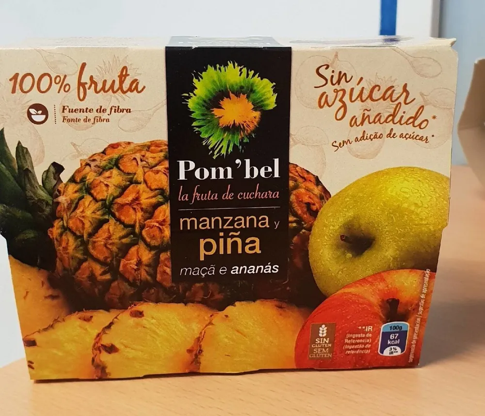 Compota de manzana y piña fruta sin azúcar añadido tarrinas
