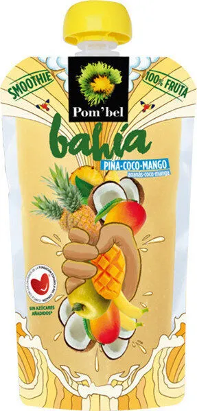 Smoothie frutal para beberfruta bahía con piña, coco y mango