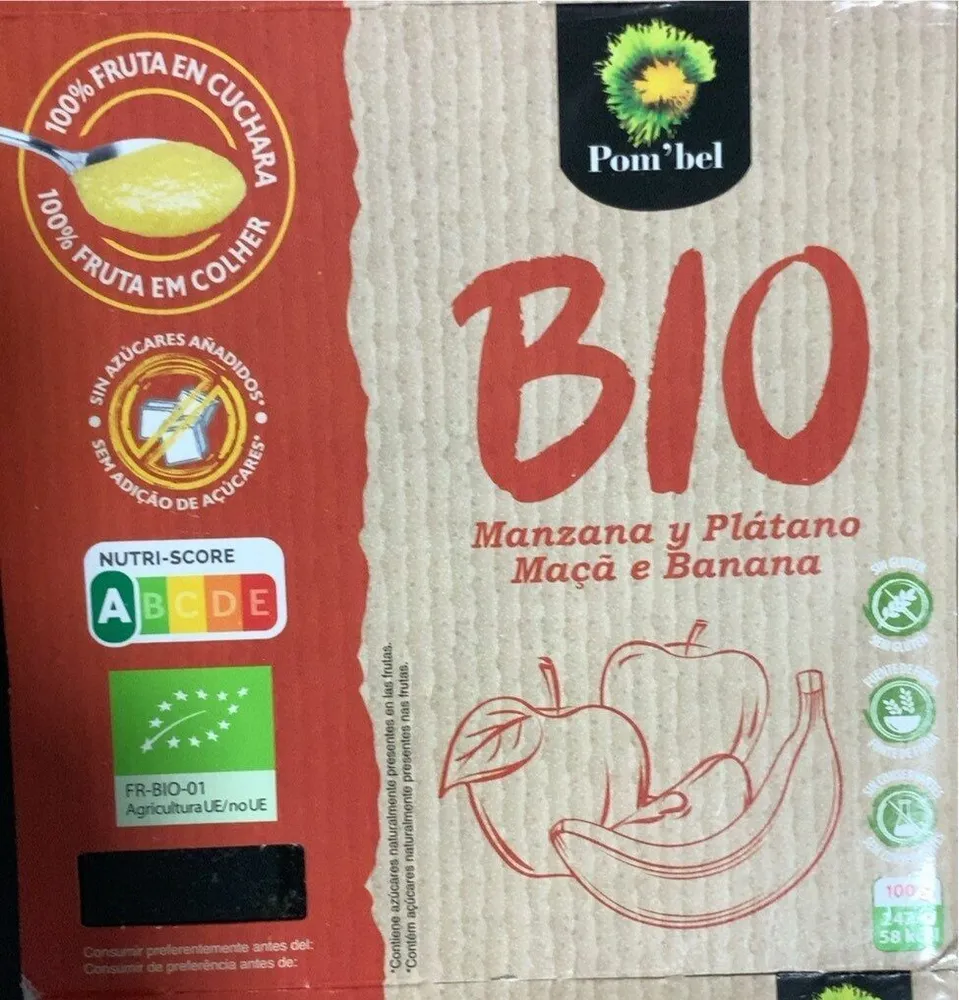 Puré de frutas manzana y plátano