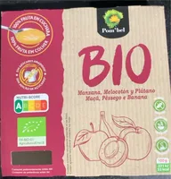 Puré de fruta manzana melocotón y plátano