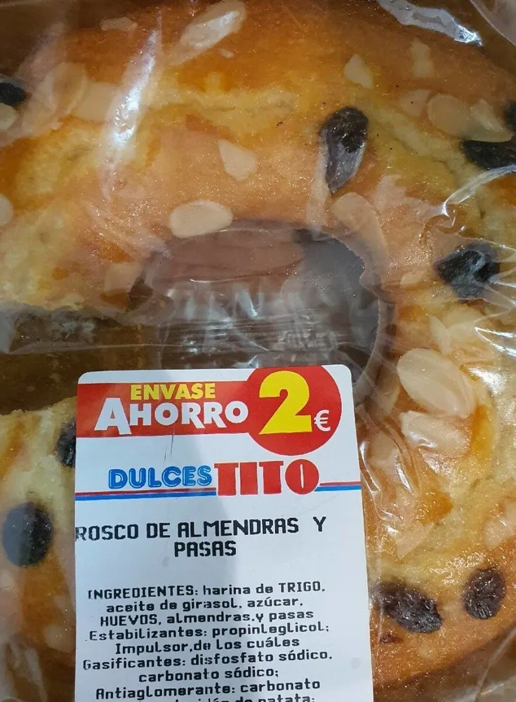 Rosco de almendras y pasas