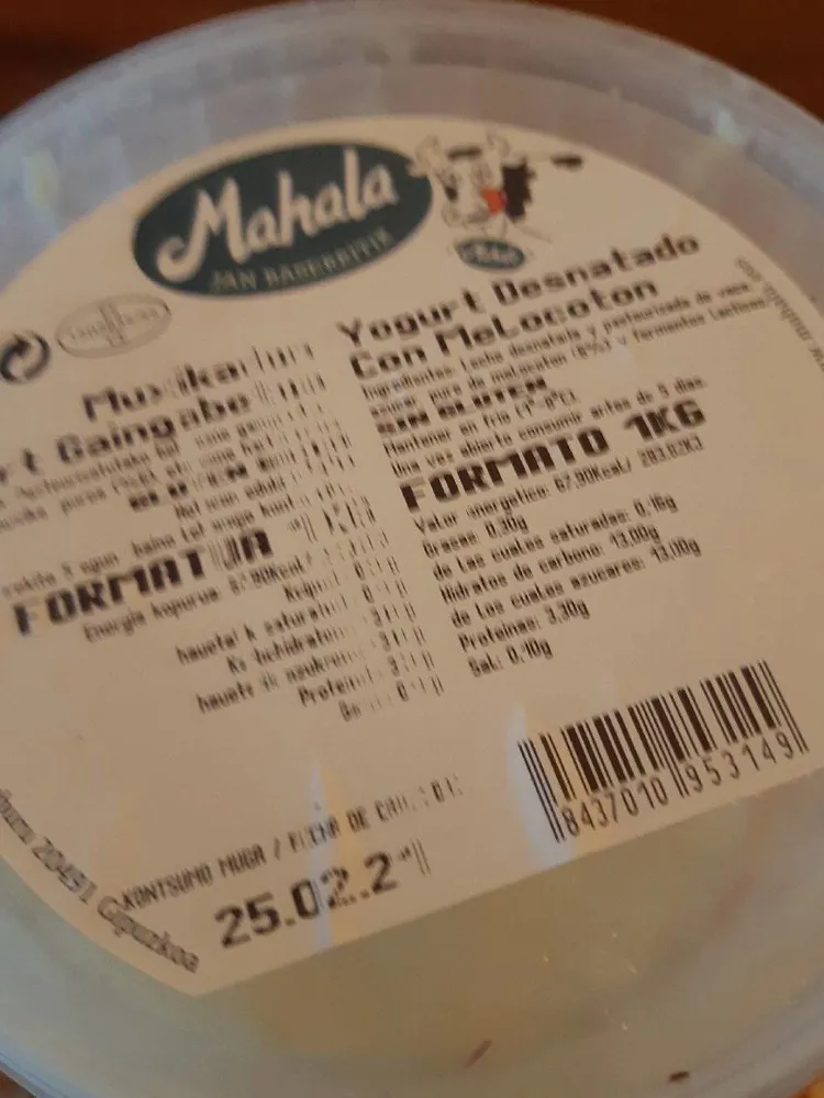 Yogurt desnatado con Melocoton