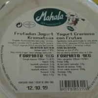 Yogurt cremoso de frutas