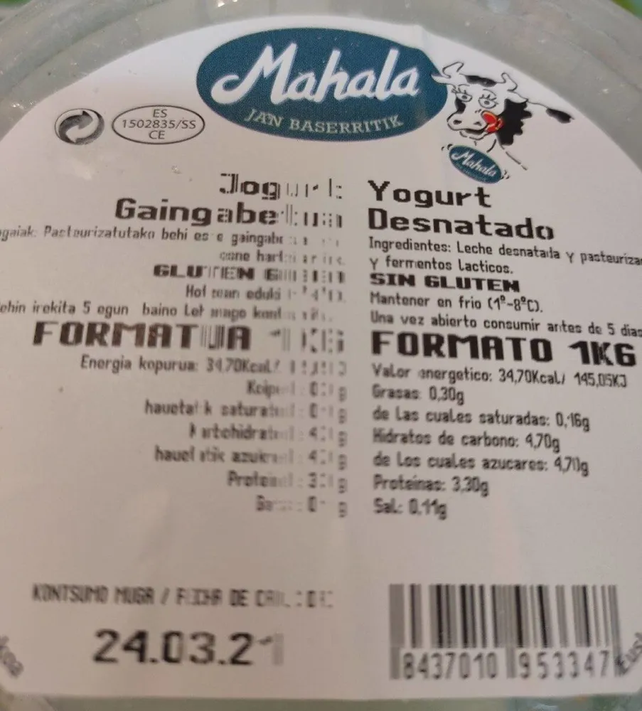 Yogurt Desnatado