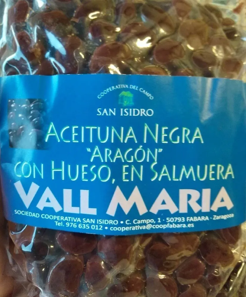 Aceituna negra Aragón con hueso en salmuera
