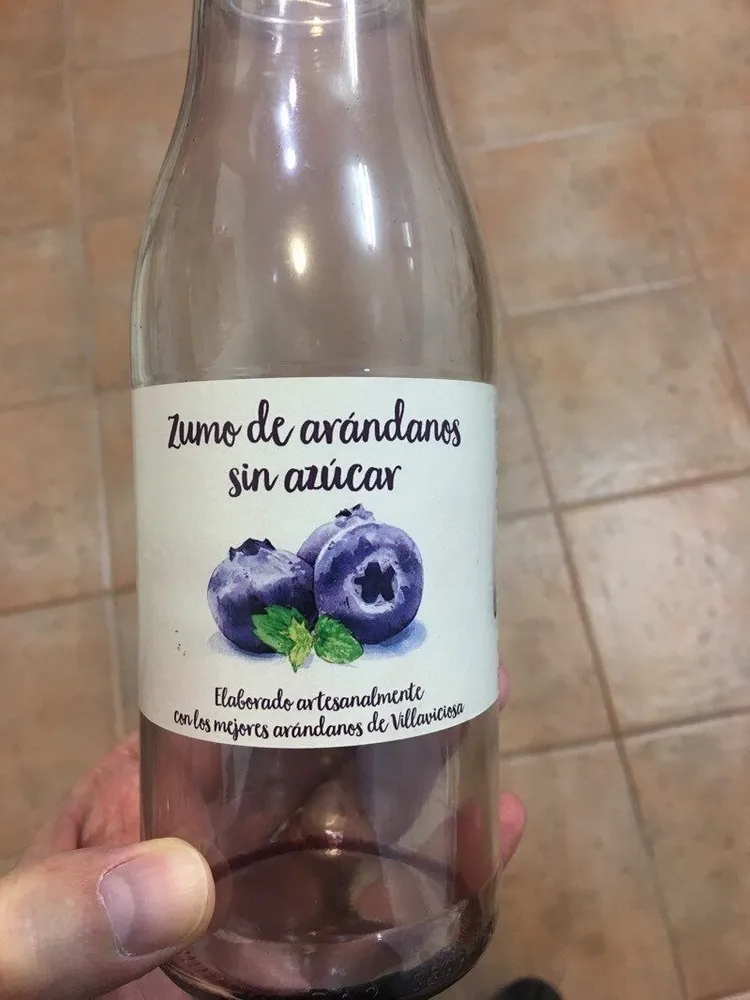 Zumo de arándanos sin azucar