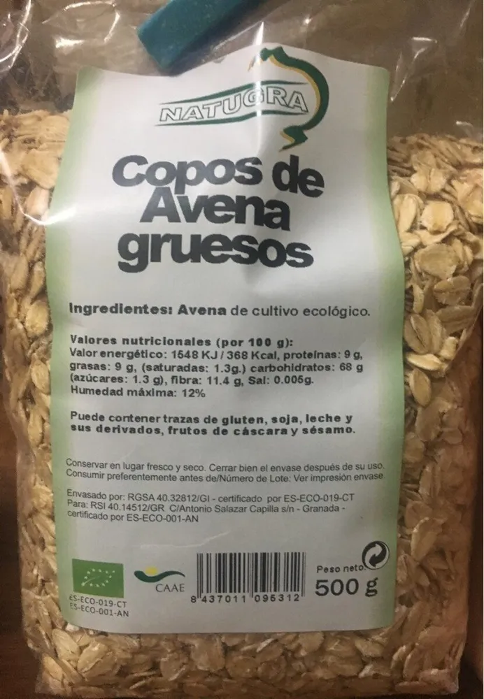 Copos de avena gruesos