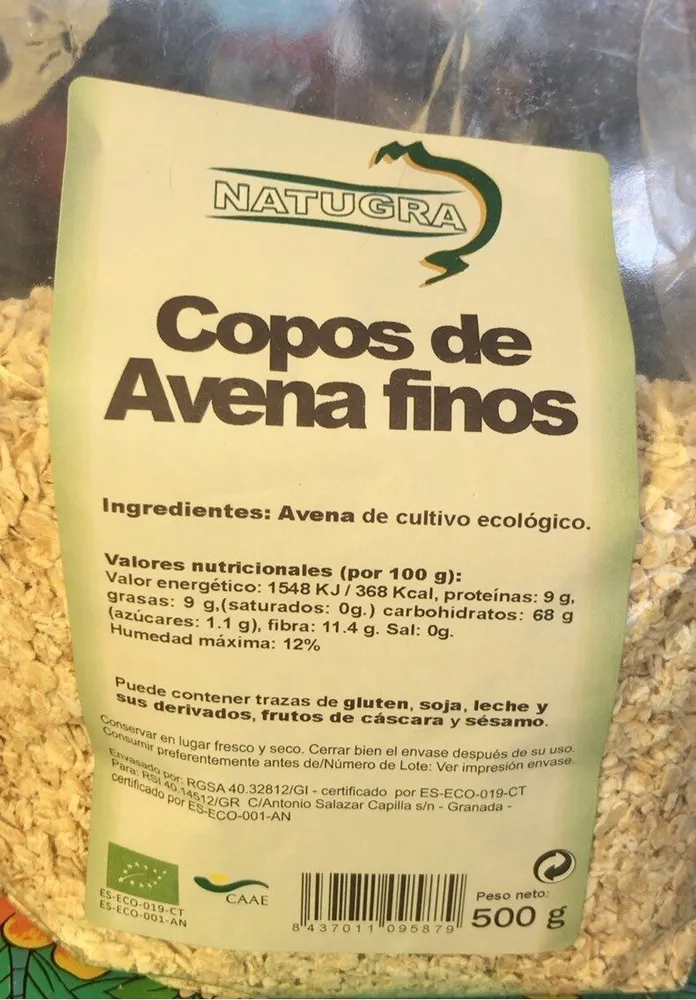 Copos de avena finos
