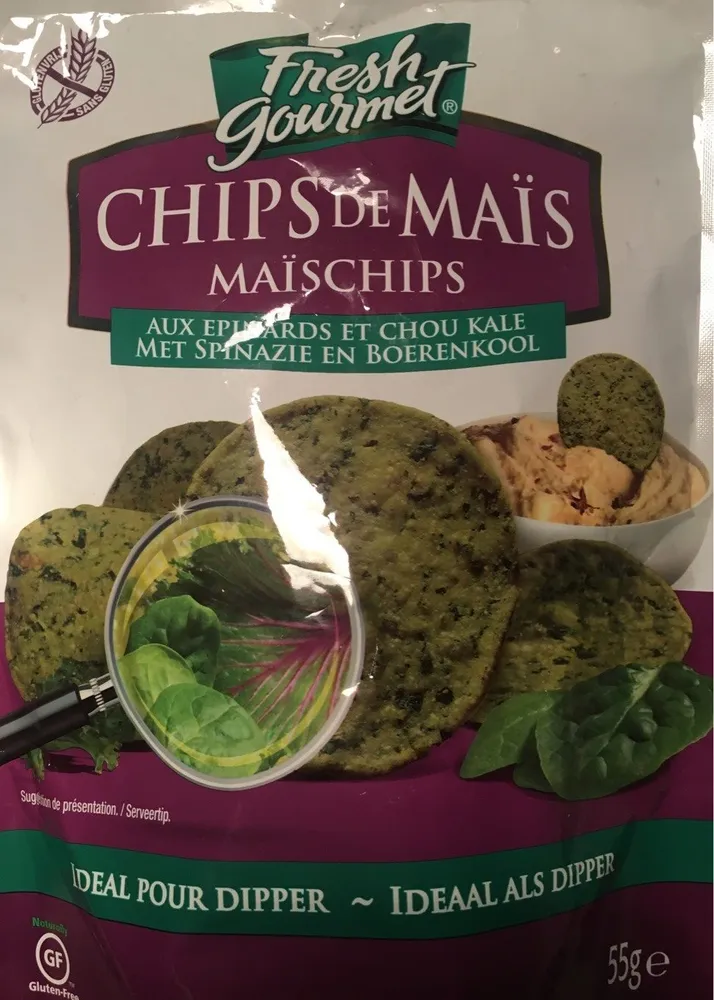 Chips de maïs Epinards et chou kale