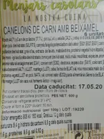 Canelons de carne amb beixamel