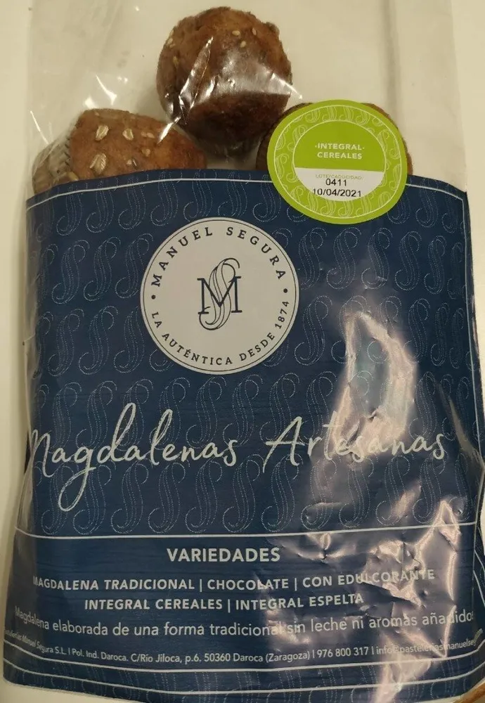 Magdalenas integrales de cereales