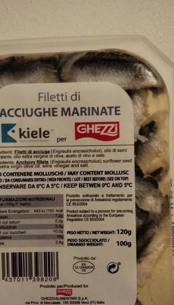 Filetti di acciughe marinate