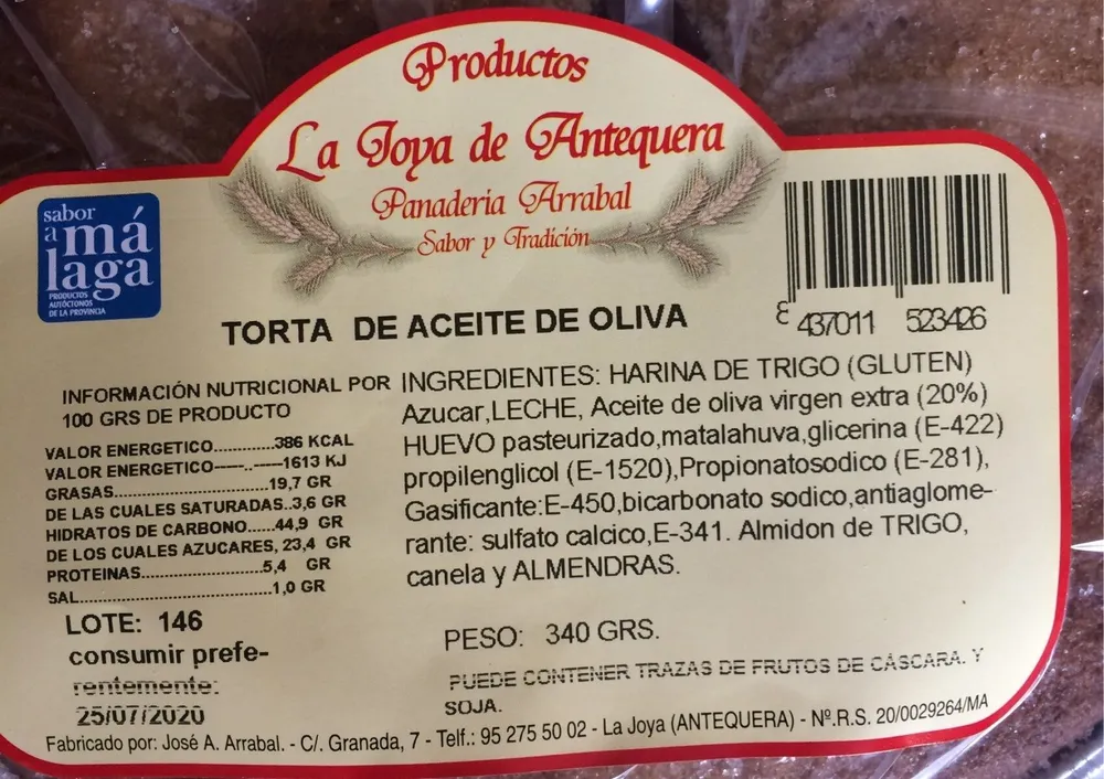 Torta de aceite de oliva