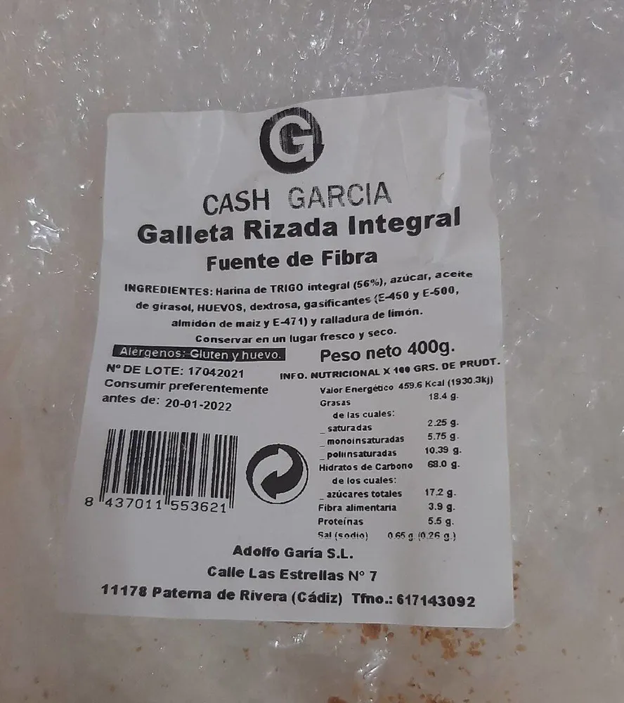 Galleta Rizada Integral