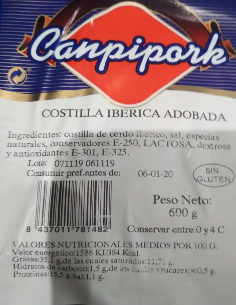 Costilla Ibérica Adobada