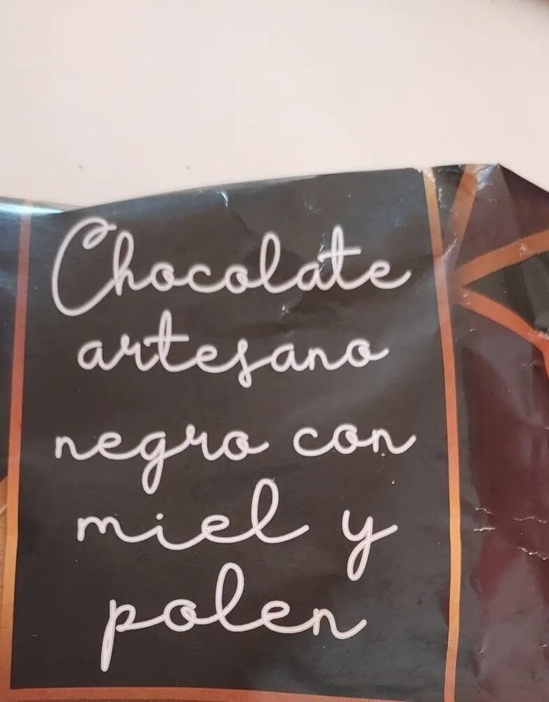 Chocolate artesano negro con miel y polen