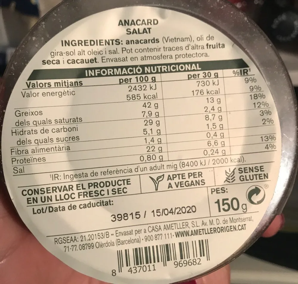 Anacardos salados
