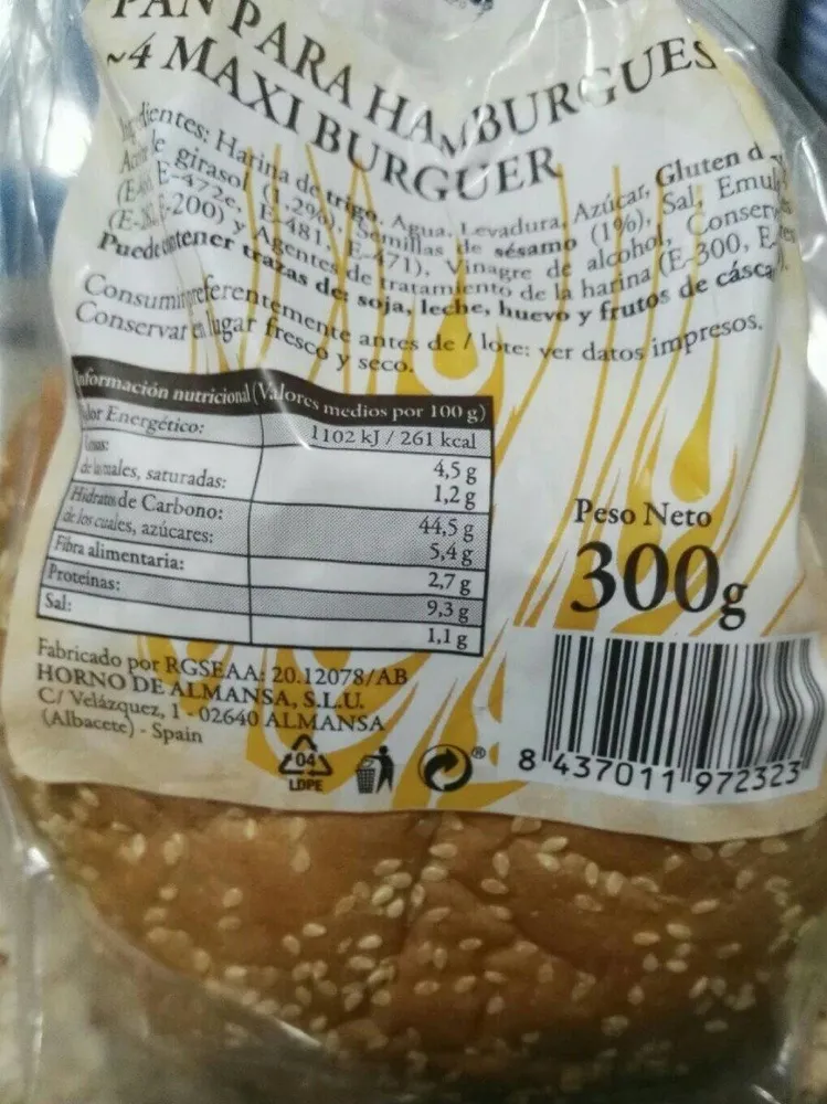 Pan hamburguesas