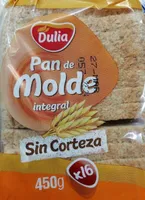 Pan de molde integral dulia