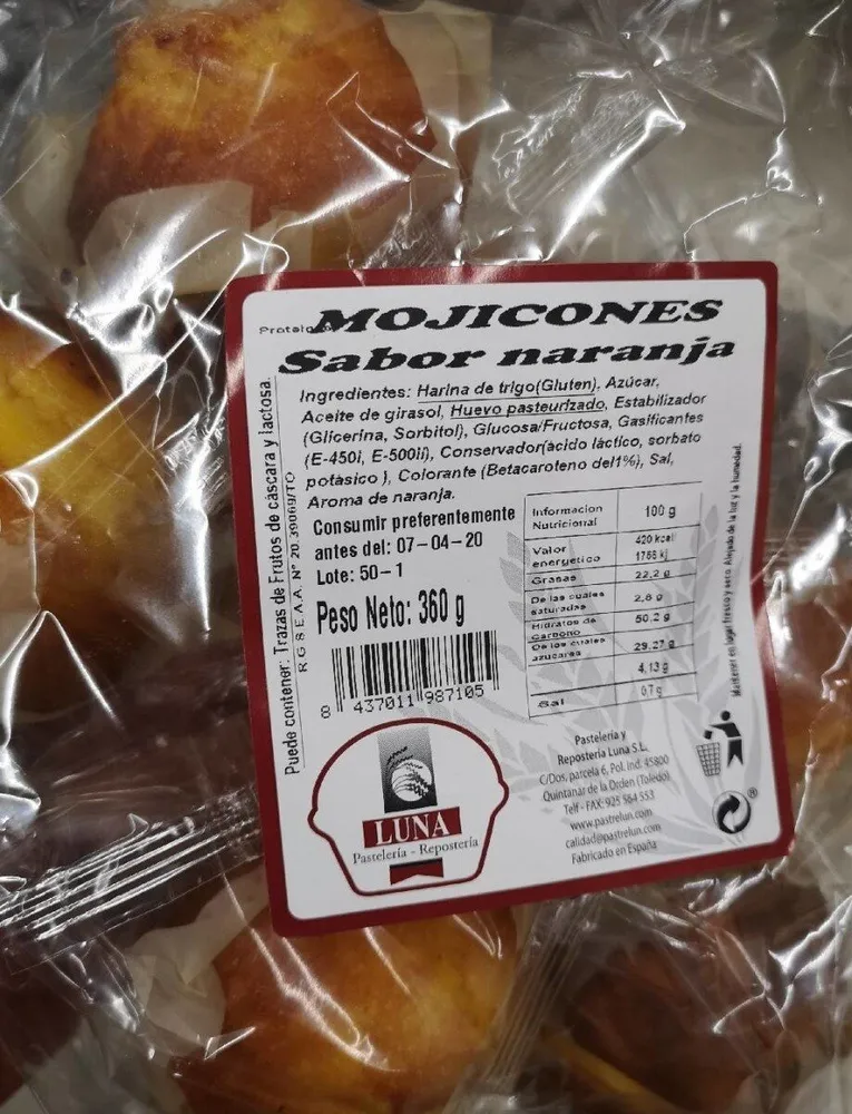 Mojicones sabor naranja