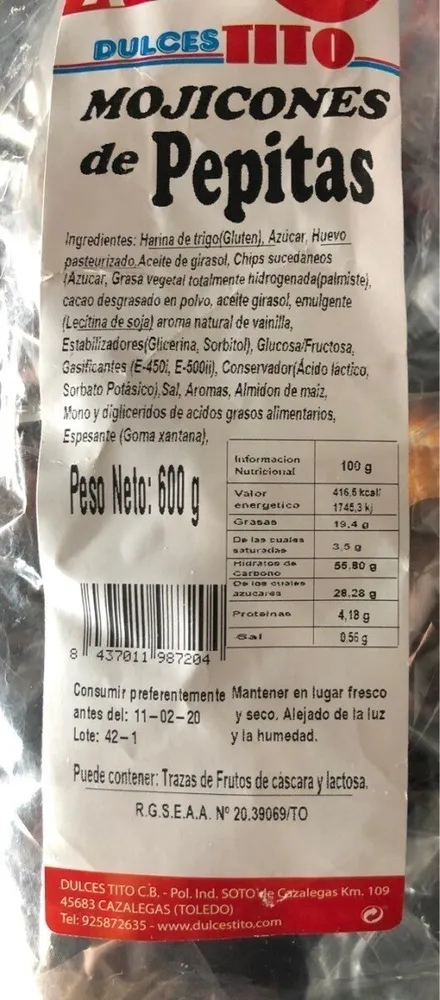 Mojicones de pepitas