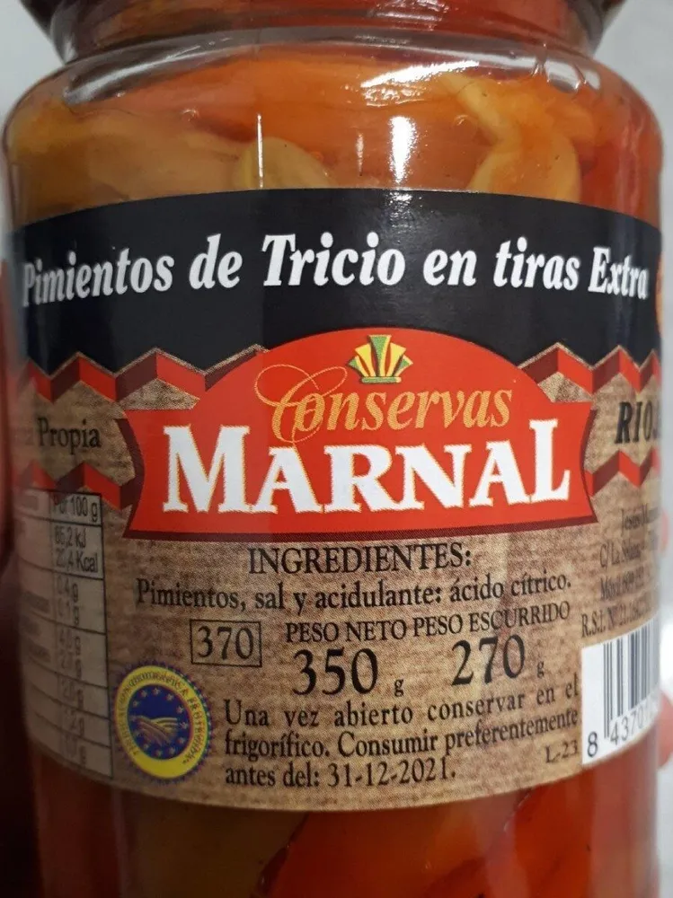 Pimientos de Tricio en tiras Extra
