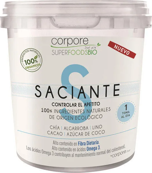 Saciante fibra natural dietaria con chía, algarroba,