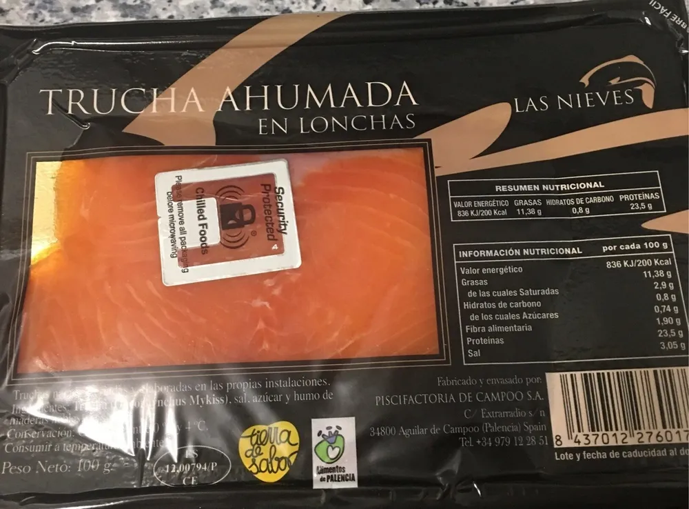 Trucha ahumada en lonchas