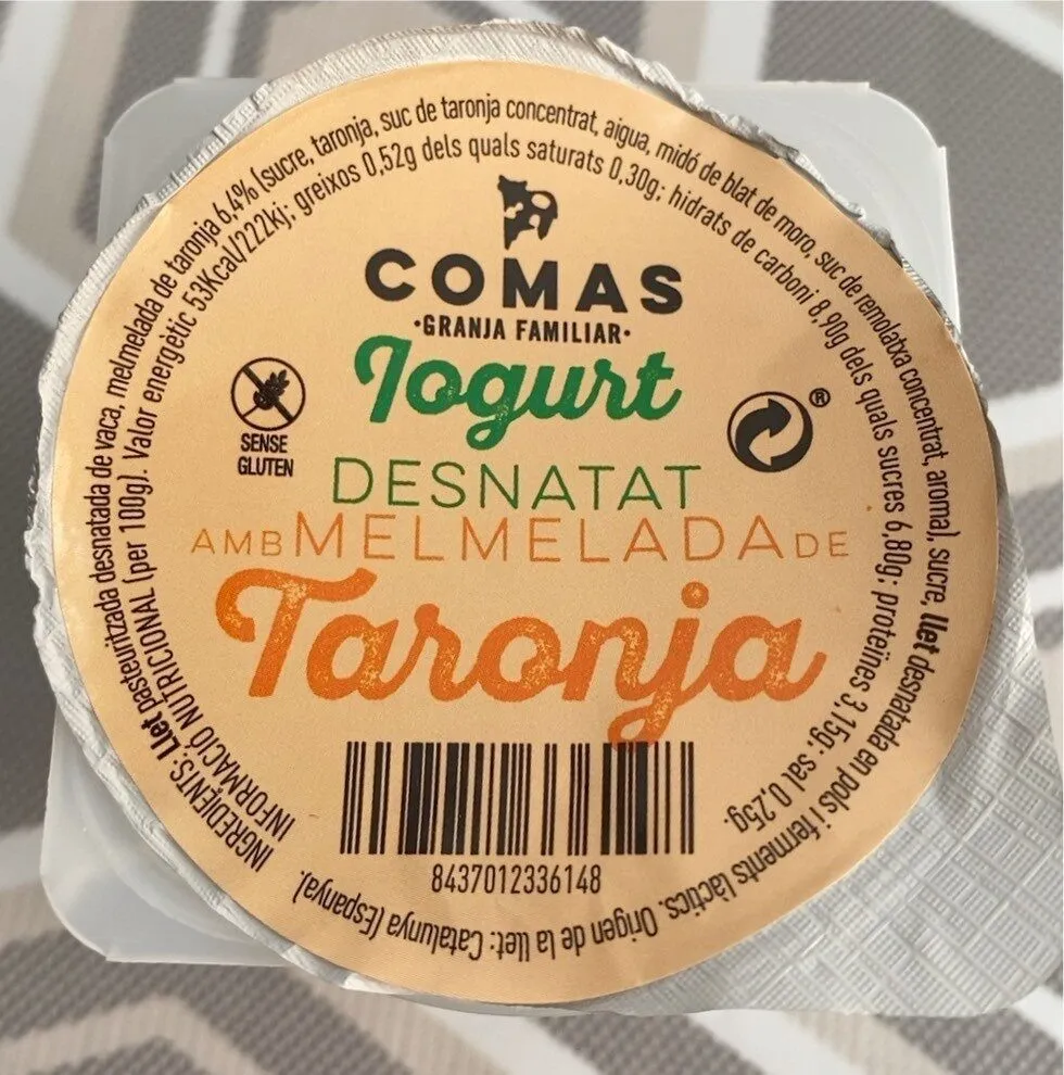 Iogurt desnatat taronja